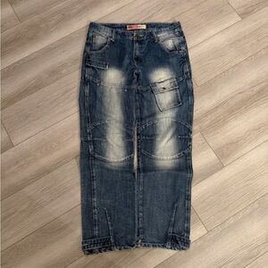 Vintage J & J blue jeans with unique design and pockets